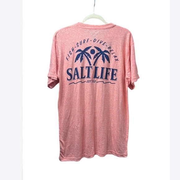 🌊 Salt Life Men’s Pink Graphic Tee – NWT – Size L - Picture 1 of 5